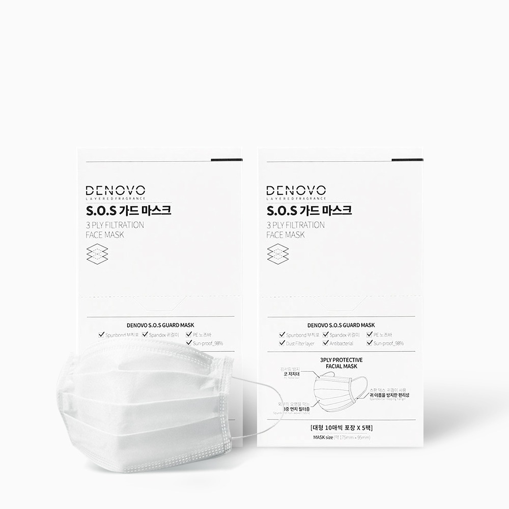[1+1] 디노보 S.O.S 가드 3중 필터 일회용 마스크 50매